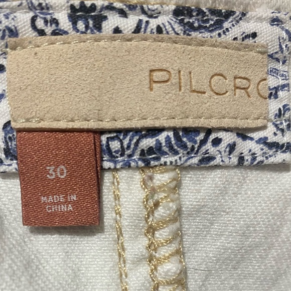 Pilcro and the Letterpress Overall Jean Shorts Anthropologie, 30, cream - Picture 4 of 8